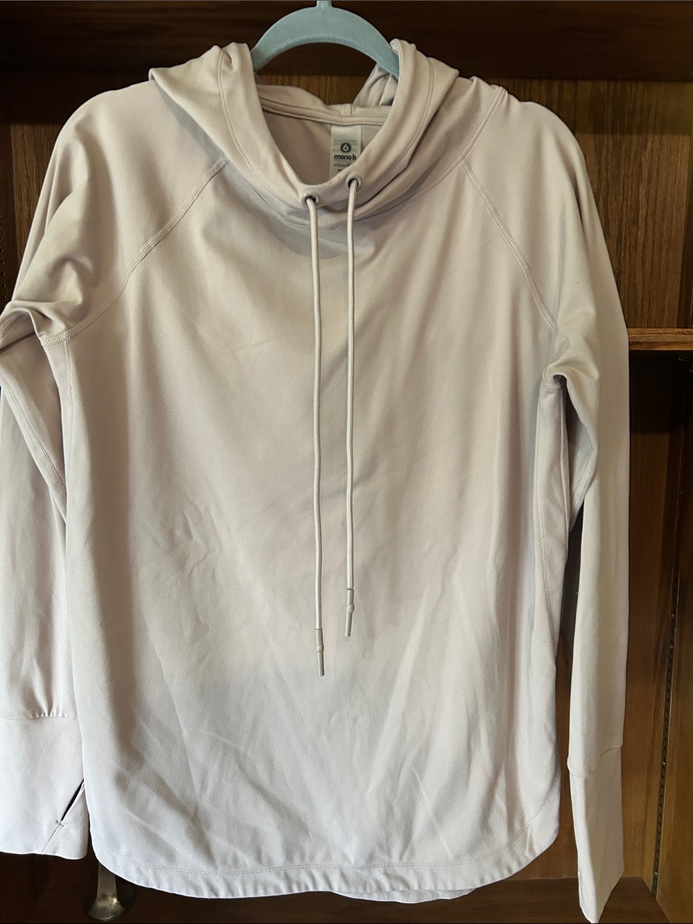 Mono B Taupe Pullover Hoodie with Drawcords